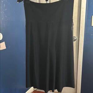 Black Midi A-Line Skirt for Work